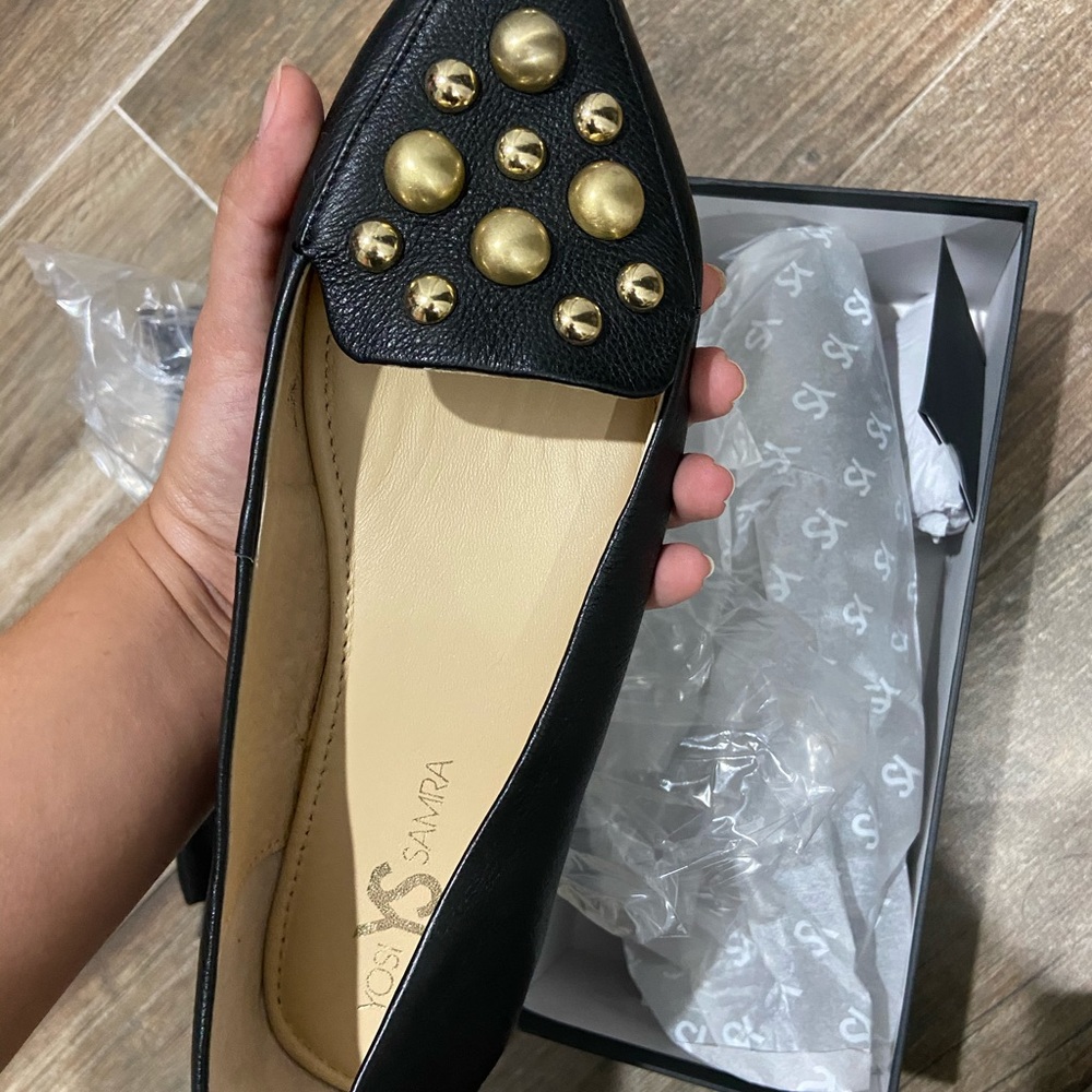 Yosi Vera stud black leather loafers